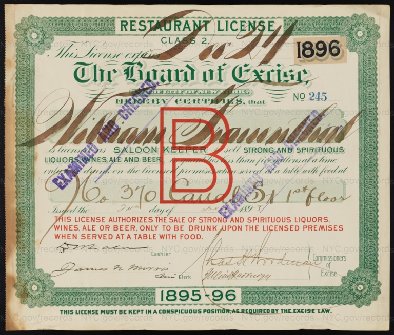 License No. 245: William Frauenthal, 370 Canal St.