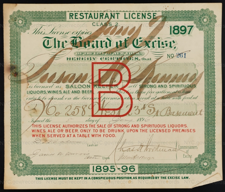 License No. 261: Susan H. Kenney, 258 W. 23rd St.; assigned to Eugene Davis